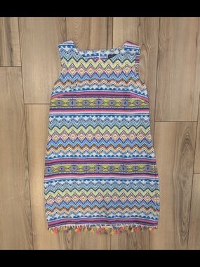 madison leigh Bright Multicolor Geometric Print Dress